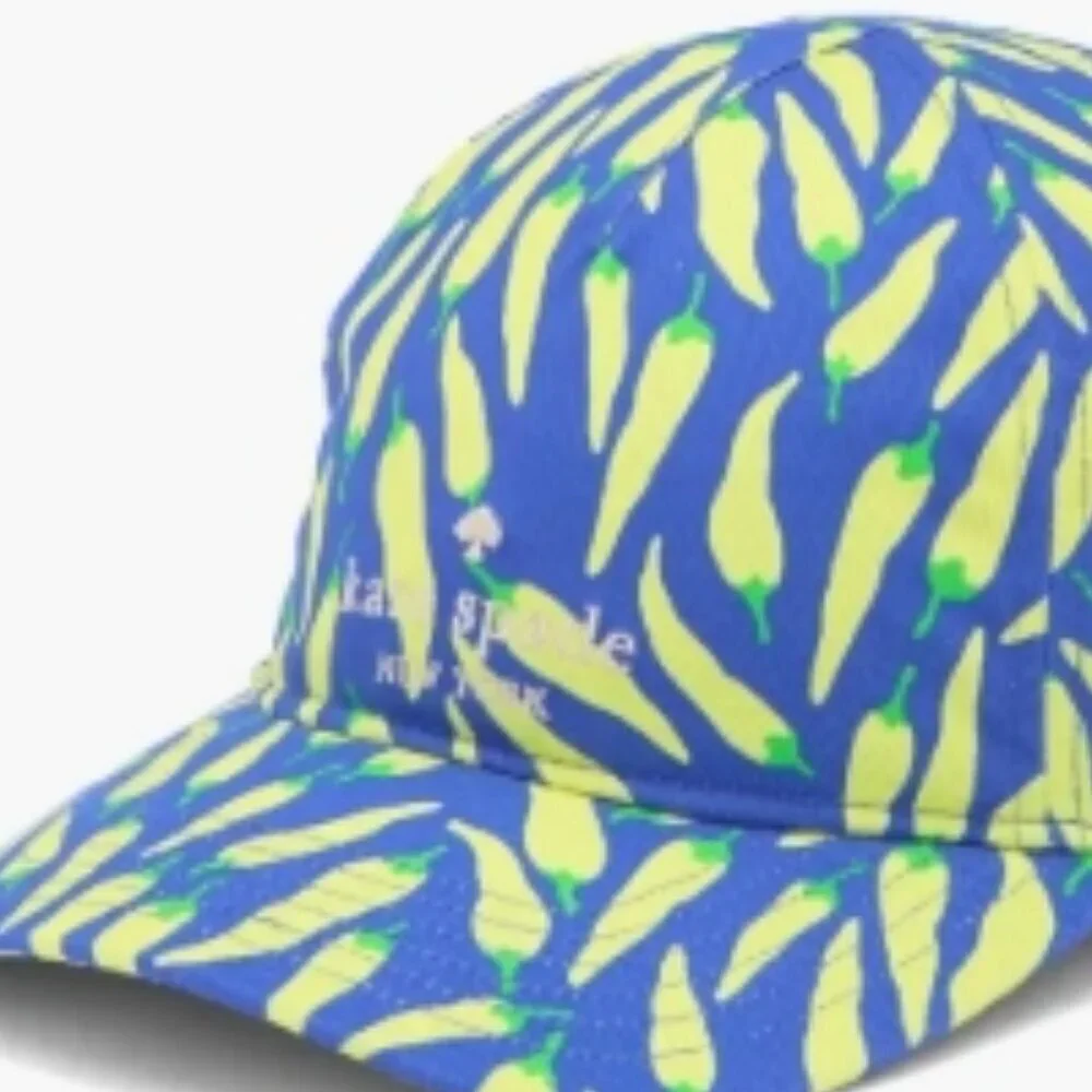 Kate Spade New York Peppers Twill Baseball Cap in Blue Multi (One Size, NWT)